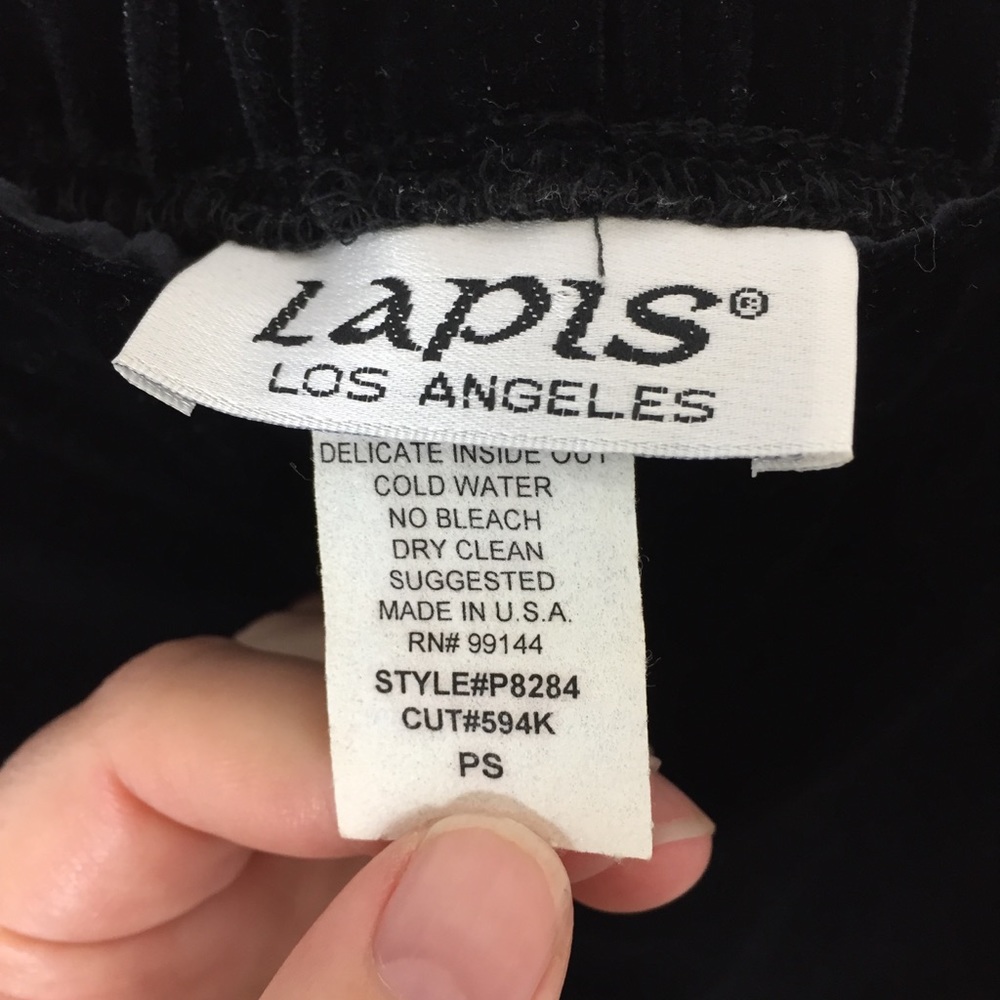 Women’s Lapis LA Velvet-Like Pants, Blk, sz PS - Picture 4 of 5
